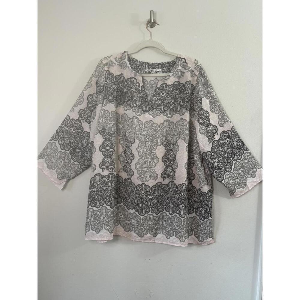 Violet + Claire Women's Plus Size 3X Tunic Pink and BlackTop